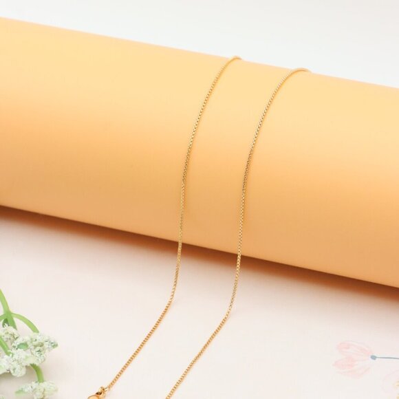 Elegant Rose Gold Plated Brass Necklace Box Chain Design, XPNL0279 - Picture 8 of 12